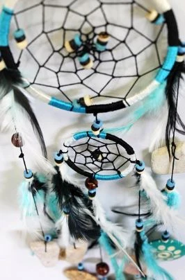 Grand Attrape-rêves Turquoise 94cm 2 Grand Attrape-rêves Turquoise 94cm – Image 2