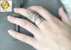 Bague 925 Argent Sterling Arbre De Vie à Feuilles -EtoileHarmonie Promos Boutique bague 925 en argent sterling arbre de vie etoilehamonie bijoux zen a 3