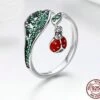 Bague Ajustable Coccinelle En Argent 925