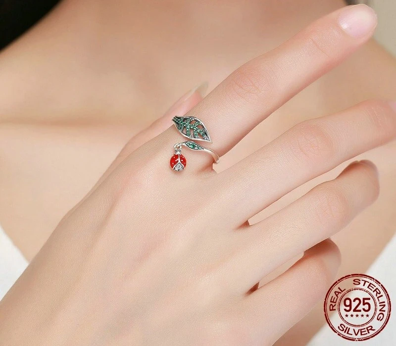 Bague Ajustable Coccinelle En Argent 925 5 Bague Ajustable Coccinelle En Argent 925 – Image 5