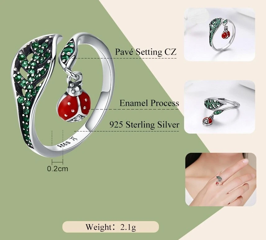 Bague Ajustable Coccinelle En Argent 925 6 Bague Ajustable Coccinelle En Argent 925 – Image 6