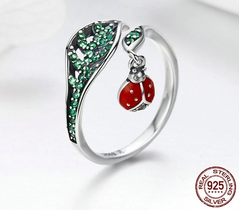 Bague Ajustable Coccinelle En Argent 925 1 Bague Ajustable Coccinelle En Argent 925