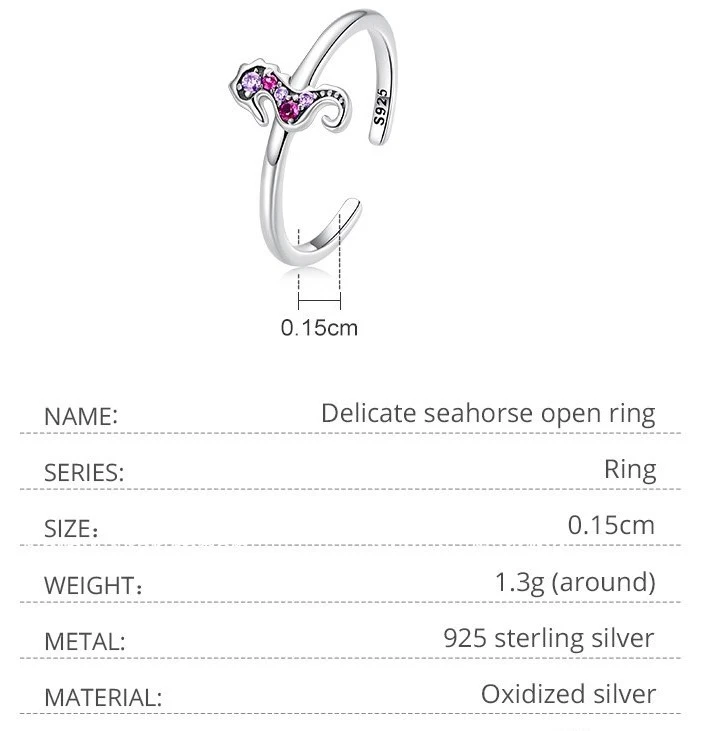 Bague Hippocampe En Argent 925 5 Bague Hippocampe En Argent 925 – Image 5