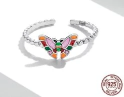 Bague Papillon Harmonie Ouverte En Argent 925 Sterlings