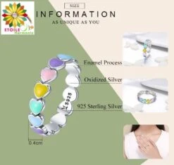 Bague Cœur Arc-en-ciel Harmonie Argent Sterling 925 7 Bague Cœur Arc-en-ciel Harmonie Argent Sterling 925 -EtoileHarmonie Promos Boutique bague coeur harmonie etoileharmonie fr