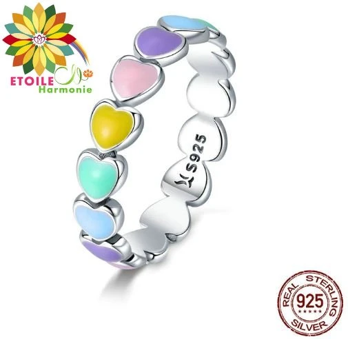 Bague Cœur Arc-en-ciel Harmonie Argent Sterling 925 1 Bague Cœur Arc-en-ciel Harmonie Argent Sterling 925