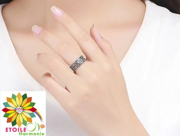 Bague Fleur De Vie Harmonie En Argent Sterling 925 4 Bague Fleur De Vie Harmonie En Argent Sterling 925 – Image 4
