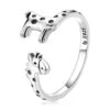 Bague Animale Originale En Argent 925 Sterlings - Éléphant Ou Girafe Au Choix