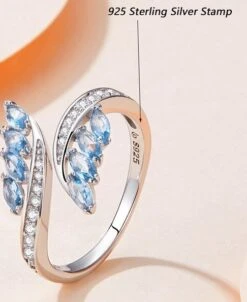 Bague Ouverte Harmonie Bleue Argent Sterling 925 -EtoileHarmonie Promos Boutique bague ouverte harmonie bleue etoileharmonie fr 3