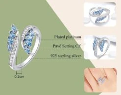 Bague Ouverte Harmonie Bleue Argent Sterling 925 -EtoileHarmonie Promos Boutique bague ouverte harmonie bleue etoileharmonie fr 4