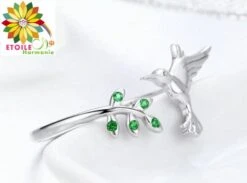 Bague Argent Sterling Oiseau Branche D'arbre Et Cristal 7 Bague Argent Sterling Oiseau Branche D'arbre Et Cristal -EtoileHarmonie Promos Boutique bague zen argent oiseau arbre de vie etoileharmonie 2