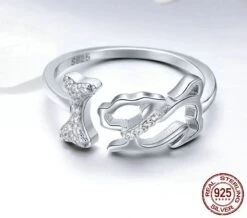 Bague Chien Chasseur D'os Argent Sterling 925 -EtoileHarmonie Promos Boutique bamoer bague en argent sterling 925 pour femme anneau de doigt en forme d animaux taille 1