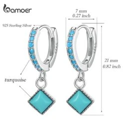 Boucles Oreilles Vintage Turquoise En Argent 925 8 Boucles Oreilles Vintage Turquoise En Argent 925 -EtoileHarmonie Promos Boutique bamoer boucles d oreilles vintage en argent sterling 925 pour femme bijoux fins pendentif en forme 2