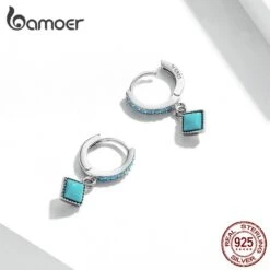 Boucles Oreilles Vintage Turquoise En Argent 925 9 Boucles Oreilles Vintage Turquoise En Argent 925 -EtoileHarmonie Promos Boutique bamoer boucles d oreilles vintage en argent sterling 925 pour femme bijoux fins pendentif en forme 3