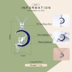 Pendentif Fée Et Lune Bleu Harmonie -EtoileHarmonie Promos Boutique bamoer offre sp ciale 100 925 argent sterling chanceux f e en bleu lune pendentif colliers