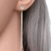 Boucles D'oreille Pendaison Gemme Pierre Strass Longue Goutte Boucles