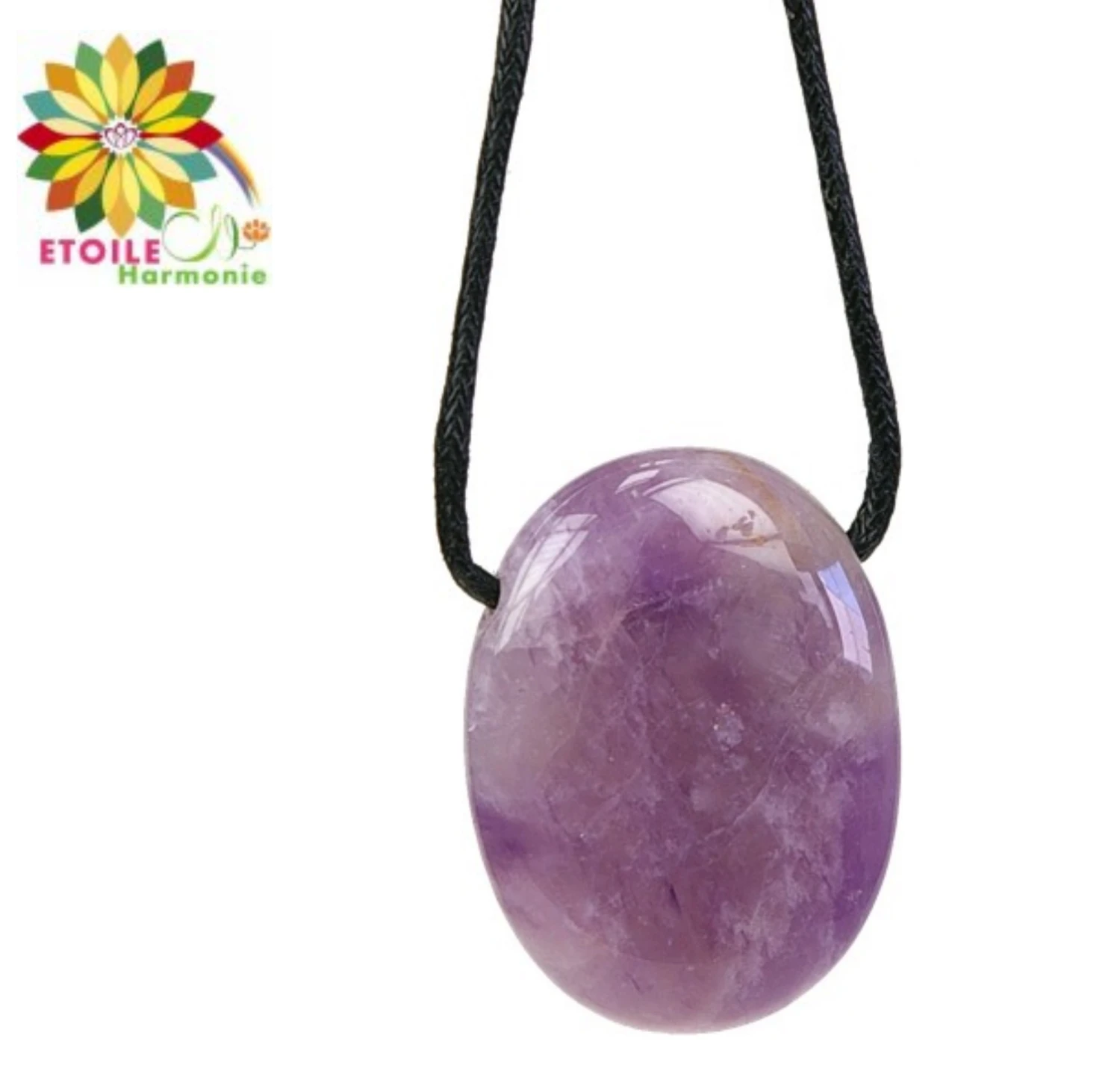Collier Cordon Améthyste Pendentif Pierre Ovale Percée 1 Collier Cordon Améthyste Pendentif Pierre Ovale Percée