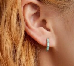 Boucles D'oreilles Demie-cercle Turquoise En Argent 925 -EtoileHarmonie Promos Boutique boucles oreilles turquoise argent 925 etoileharmonie fr 3