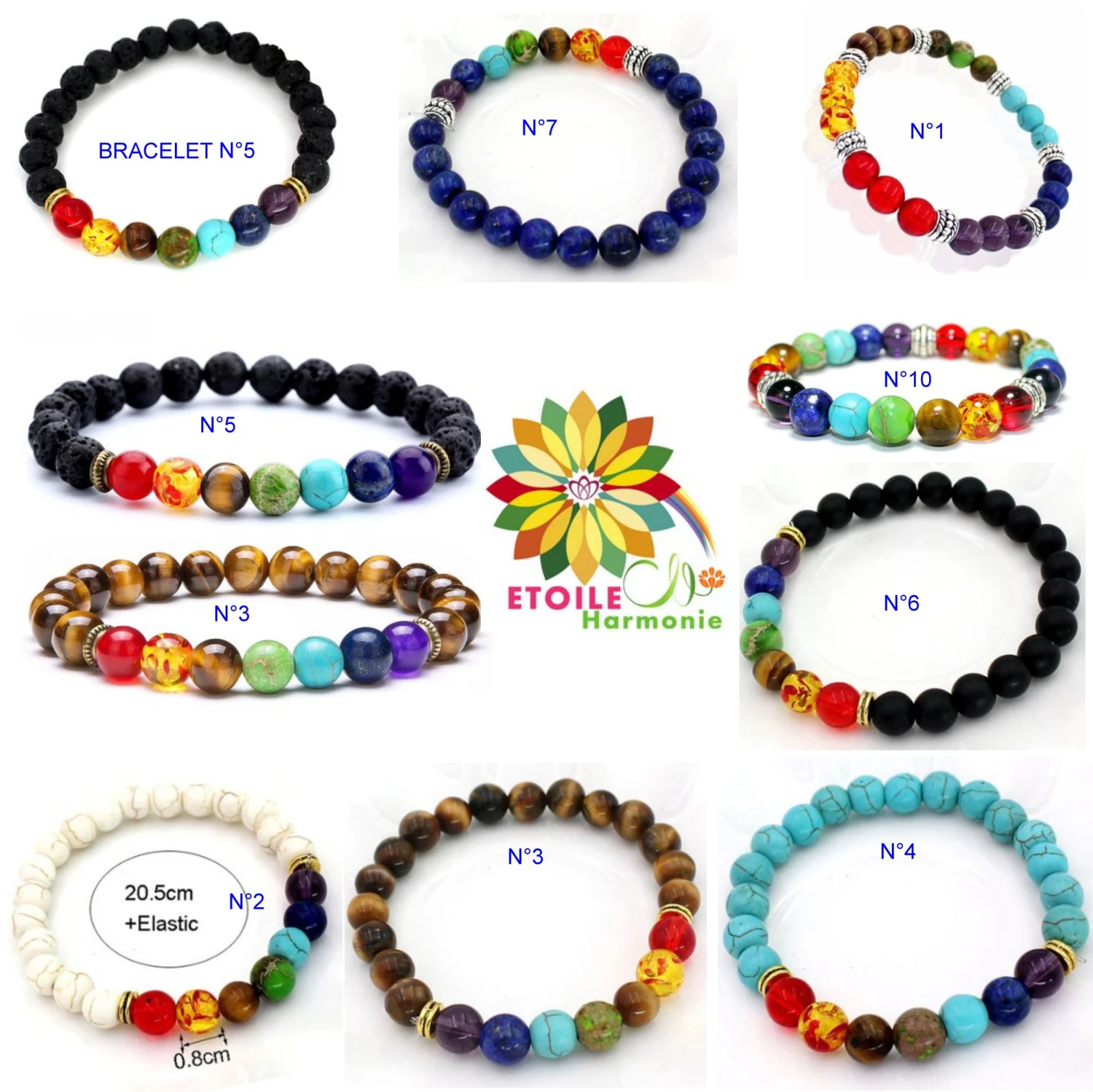 Bracelet Perles Des 7 Chakras Harmonie 1 Bracelet Perles Des 7 Chakras Harmonie