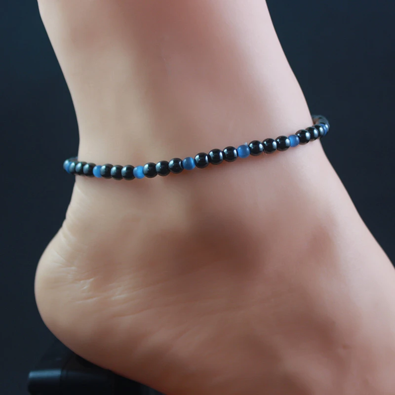 Bracelet Cheville En Argent Magnétique Et Pierre 2 Bracelet Cheville En Argent Magnétique Et Pierre – Image 2