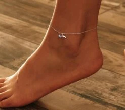 Bracelet De Cheville Dauphin Argent Sterling 925