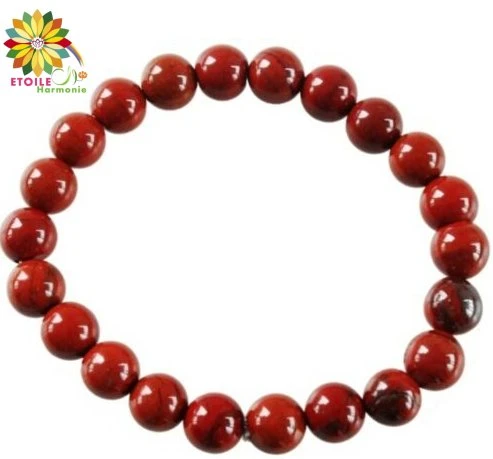 Bracelet Perles Jaspe Rouge - 8 Mm 1 Bracelet Perles Jaspe Rouge - 8 Mm