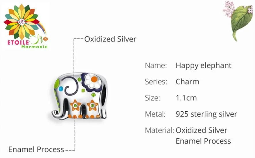 Breloque éléphant Coloré Harmonie 3 Breloque éléphant Coloré Harmonie – Image 3