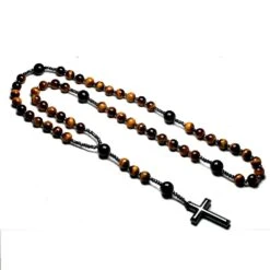 Chapelet Corde Et Pierre œil De Tigre Et Hématite -EtoileHarmonie Promos Boutique collier chapelet du christ pierre naturelle d oeil de tigre chapelet catholique pour femmes et hommes 2