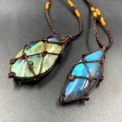 Collier Pendentif Labradorite Pierre De Protection -EtoileHarmonie Promos Boutique collier corde pendentif labradorite etoileharmonie fr 3