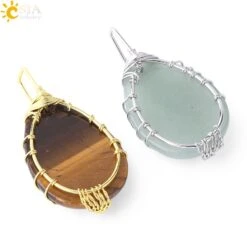 Collier Arbre De Vie En Pierre Semi-précieuses -EtoileHarmonie Promos Boutique csja couleur or arbre de vie fil enroul goutte d eau collier pendentif pierre gemme naturelle 2