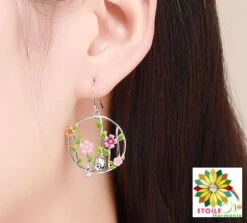 Boules Oreilles Esprit De La Nature De Floraison Et Oiseaux -EtoileHarmonie Promos Boutique etoileharmonie boucles oreilles esprit de la nature 2