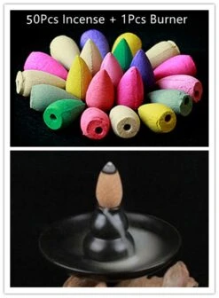 Lot D'encens à Pour Brûleur à Refoulement - Cônes D'aromathérapie -EtoileHarmonie Promos Boutique lot encens refoulement gourde pour bruleur ceramique etoileharmonie 5