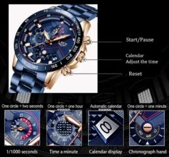 MONTRE HOMME QUARTZ ANALOGIQUE LIGE LUMINEUX DATE MODE ETANCHE -EtoileHarmonie Promos Boutique montre homme quartz analogique lige etoileharmonie fr