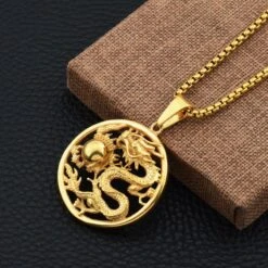 Pendentif Dragon -EtoileHarmonie Promos Boutique pendentif dore dragon etoileharmonie