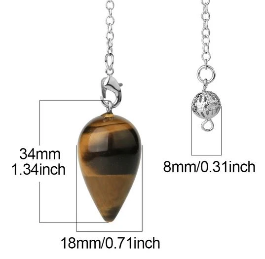 Pendule Goutte Oeil De Tigre Pierre Naturel 2 Pendule Goutte Oeil De Tigre Pierre Naturel – Image 2