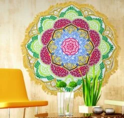 Grand Tapis Méditation Yoga Ou Déco - Diamètre 150 Cm -EtoileHarmonie Promos Boutique tapis yoga meditation etoilehamornie 1