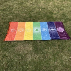 Tapis De Yoga Ou Méditation (symbolisant Les Chakras) -EtoileHarmonie Promos Boutique tapis yoga meditation sport chakras mandala zen etoilehamonie 1