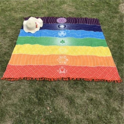 Tapis De Yoga Ou Méditation (symbolisant Les Chakras) -EtoileHarmonie Promos Boutique tapis yoga meditation sport chakras mandala zen etoilehamonie 2