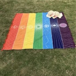 Tapis De Yoga Ou Méditation (symbolisant Les Chakras) -EtoileHarmonie Promos Boutique tapis yoga meditation sport chakras mandala zen etoilehamonie 4