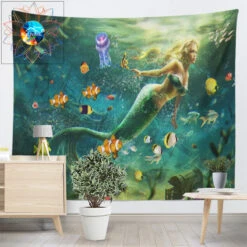 Tenture Sirène 7 Tenture Sirène -EtoileHarmonie Promos Boutique tenture sirene psychedelique www etoielharmonie fr 3